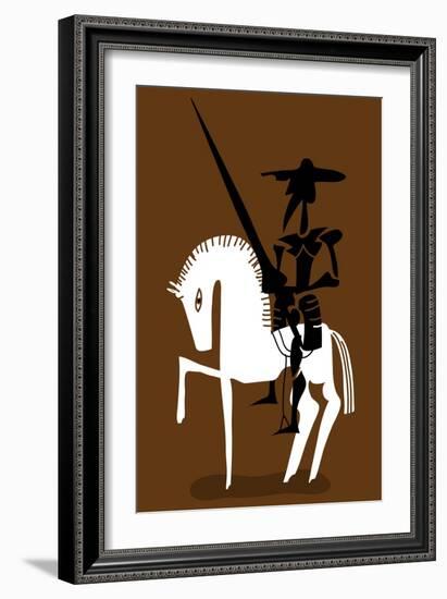 Don Quixote Knight and His Horse-Complot-Framed Art Print