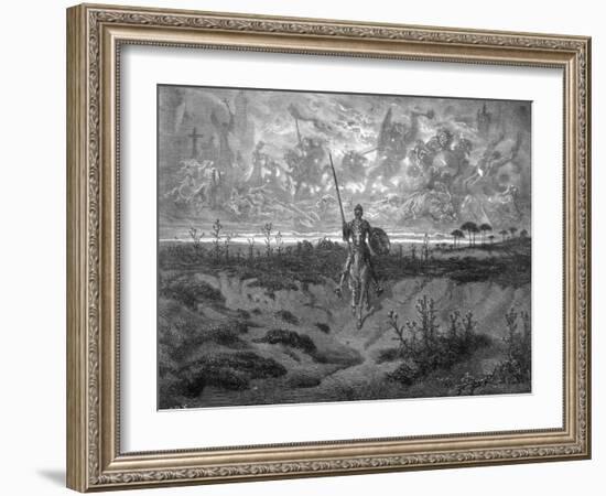 Don Quixote on Horseback-Gustave Doré-Framed Premium Photographic Print