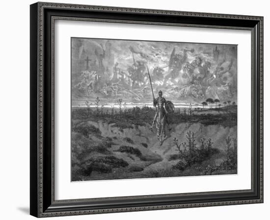 Don Quixote on Horseback-Gustave Doré-Framed Premium Photographic Print