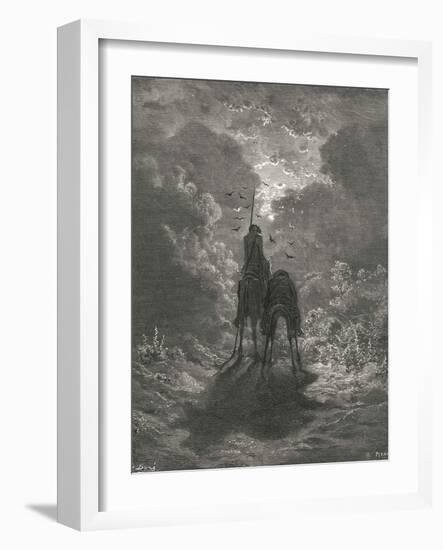 Don Quixote on Horseback-Gustave Doré-Framed Premium Giclee Print