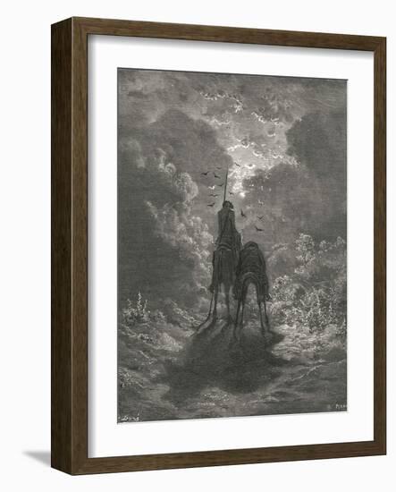 Don Quixote on Horseback-Gustave Doré-Framed Giclee Print