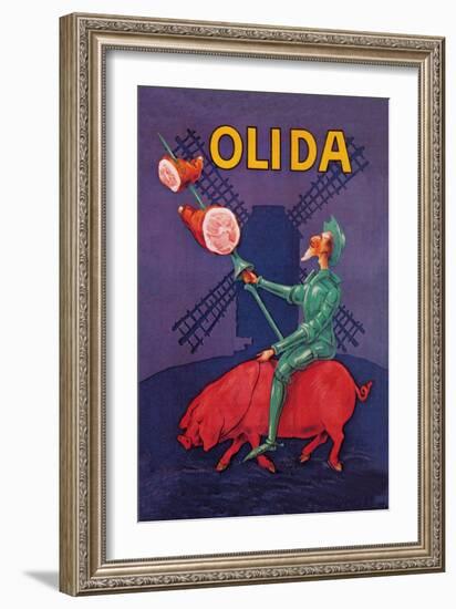 Don Quixote Riding a Pig-null-Framed Art Print