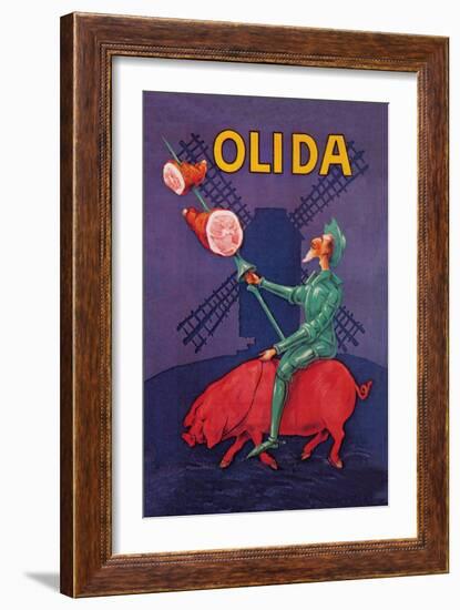 Don Quixote Riding a Pig-null-Framed Art Print