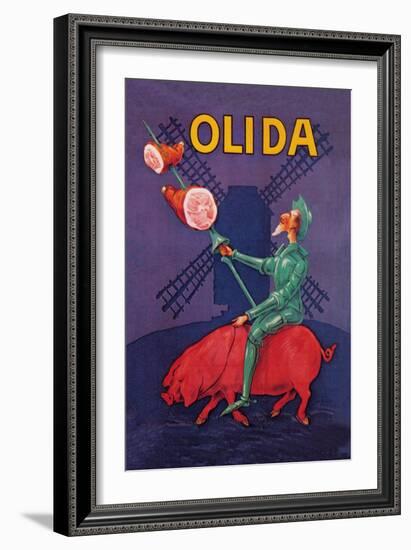 Don Quixote Riding a Pig-null-Framed Art Print