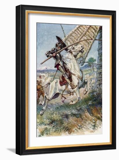 Don Quixote Running His Lance into the Sail-Paul Hardy-Framed Giclee Print