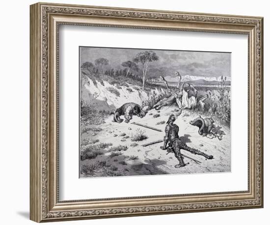 Don Quixote's Moralising on Ingratitude, from 'Don Quixote De La Mancha' by Miguel Cervantes…-Gustave Doré-Framed Giclee Print