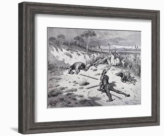 Don Quixote's Moralising on Ingratitude, from 'Don Quixote De La Mancha' by Miguel Cervantes…-Gustave Doré-Framed Giclee Print