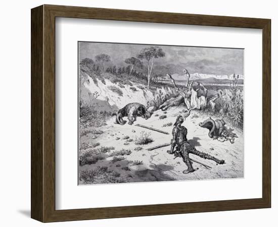 Don Quixote's Moralising on Ingratitude, from 'Don Quixote De La Mancha' by Miguel Cervantes…-Gustave Doré-Framed Giclee Print