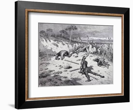 Don Quixote's Moralising on Ingratitude, from 'Don Quixote De La Mancha' by Miguel Cervantes…-Gustave Doré-Framed Giclee Print