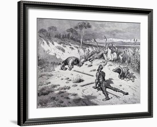 Don Quixote's Moralising on Ingratitude, from 'Don Quixote De La Mancha' by Miguel Cervantes…-Gustave Doré-Framed Giclee Print