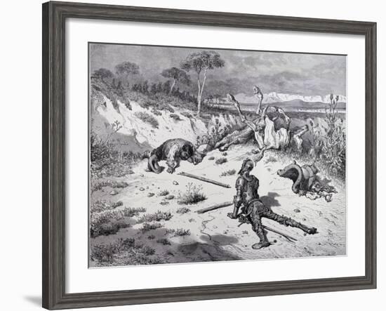 Don Quixote's Moralising on Ingratitude, from 'Don Quixote De La Mancha' by Miguel Cervantes…-Gustave Doré-Framed Giclee Print