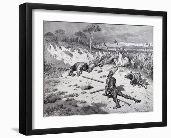 Don Quixote's Moralising on Ingratitude, from 'Don Quixote De La Mancha' by Miguel Cervantes…-Gustave Doré-Framed Giclee Print