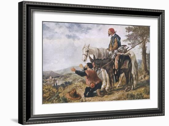 Don Quixote the Return of Don Quixote and Sancho Panza-Sir John Gilbert-Framed Art Print