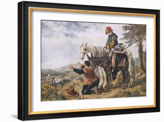 Don Quixote the Return of Don Quixote and Sancho Panza-Sir John Gilbert-Framed Art Print