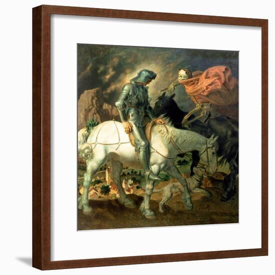Don Quixote with Death, Based on 'The Knight, Death and the Devil' by Albrecht Durer (1471-1528),…-Theodor Baierl-Framed Giclee Print