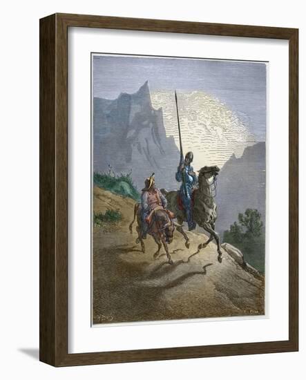 Don Quixote with Sancho Panza-Stefano Bianchetti-Framed Giclee Print