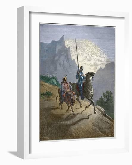 Don Quixote with Sancho Panza-Stefano Bianchetti-Framed Giclee Print