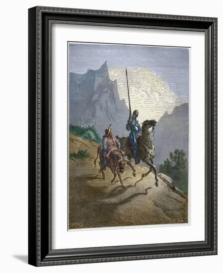 Don Quixote with Sancho Panza-Stefano Bianchetti-Framed Giclee Print