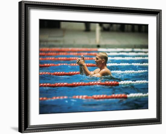 Don Schollander Gives Two Thumbs Up After Swimming Anchor on Relay Team at Summer Olympics-Art Rickerby-Framed Premium Photographic Print