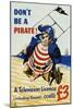 Don't Be a Pirate! a Television Licence (Including Sound) Costs £3-null-Mounted Art Print