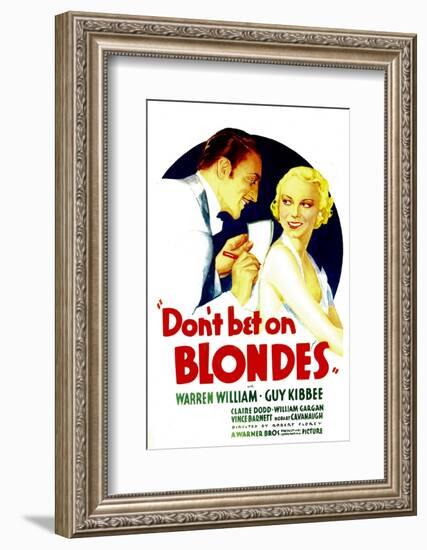 Don't Bet on Blondes, Warren William, Claire Dodd on Midget Window Card, 1935-null-Framed Photo