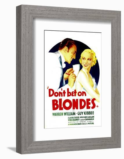 Don't Bet on Blondes, Warren William, Claire Dodd on Midget Window Card, 1935-null-Framed Photo