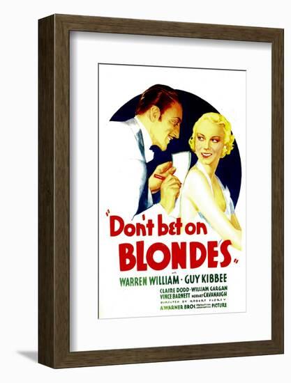 Don't Bet on Blondes, Warren William, Claire Dodd on Midget Window Card, 1935-null-Framed Photo