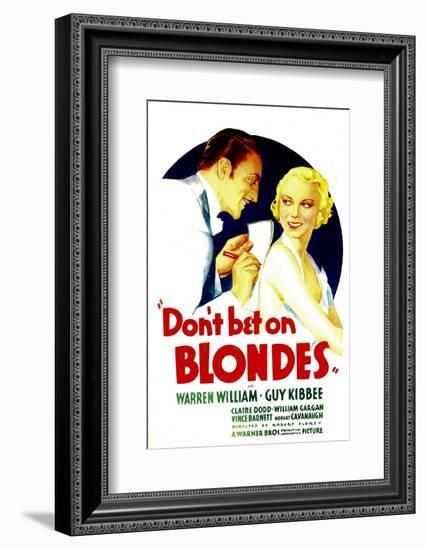Don't Bet on Blondes, Warren William, Claire Dodd on Midget Window Card, 1935-null-Framed Photo