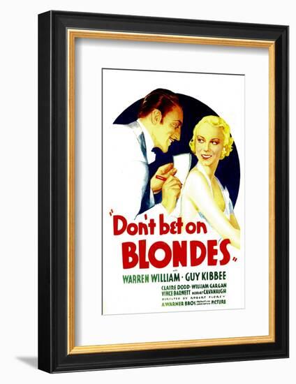 Don't Bet on Blondes, Warren William, Claire Dodd on Midget Window Card, 1935-null-Framed Photo