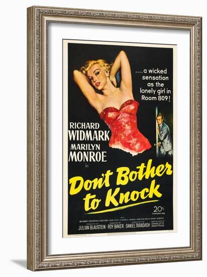 Don't Bother To Knock , Marilyn Monroe, Richard Widmark, 1952-null-Framed Art Print