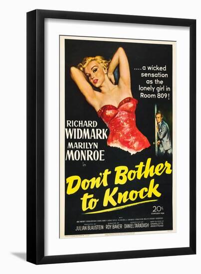 Don't Bother To Knock , Marilyn Monroe, Richard Widmark, 1952-null-Framed Art Print