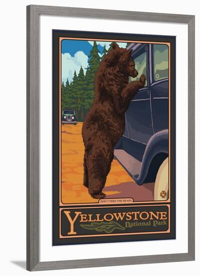 Don't Feed the Bears, Yellowstone National Park, Wyoming-Lantern Press-Framed Premium Giclee Print