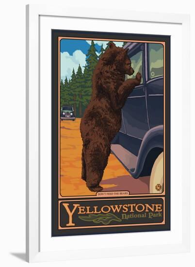 Don't Feed the Bears, Yellowstone National Park, Wyoming-Lantern Press-Framed Premium Giclee Print