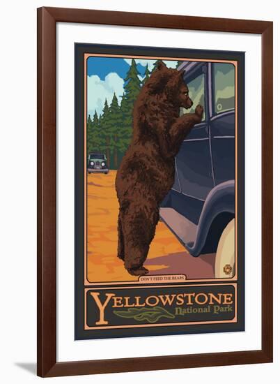 Don't Feed the Bears, Yellowstone National Park, Wyoming-Lantern Press-Framed Premium Giclee Print