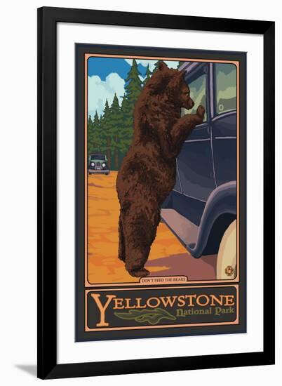 Don't Feed the Bears, Yellowstone National Park, Wyoming-Lantern Press-Framed Premium Giclee Print