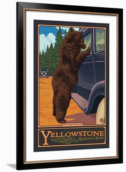 Don't Feed the Bears, Yellowstone National Park, Wyoming-Lantern Press-Framed Premium Giclee Print