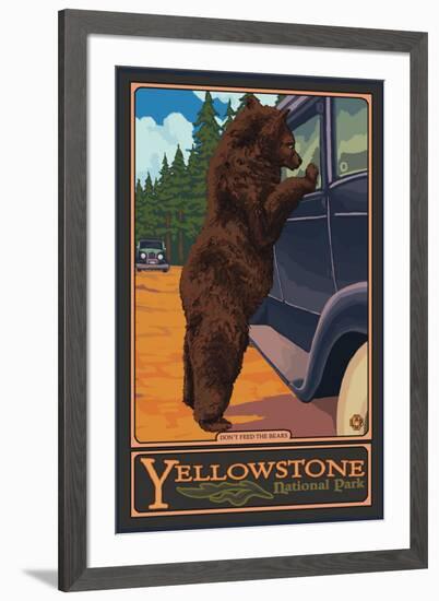 Don't Feed the Bears, Yellowstone National Park, Wyoming-Lantern Press-Framed Premium Giclee Print