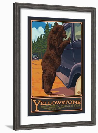 Don't Feed the Bears, Yellowstone National Park, Wyoming-Lantern Press-Framed Art Print