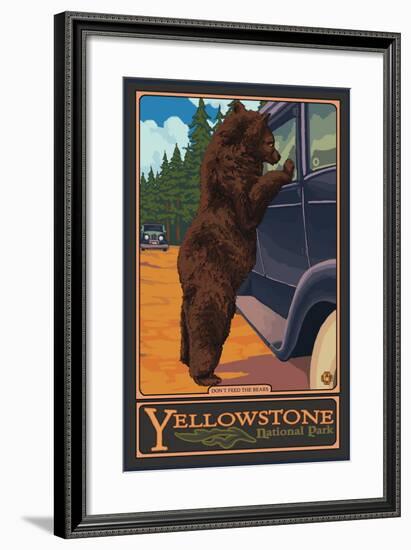 Don't Feed the Bears, Yellowstone National Park, Wyoming-Lantern Press-Framed Art Print