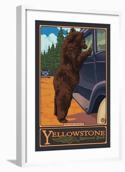 Don't Feed the Bears, Yellowstone National Park, Wyoming-Lantern Press-Framed Art Print