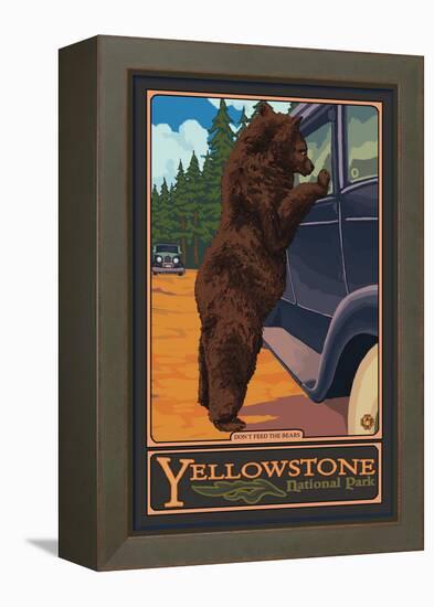 Don't Feed the Bears, Yellowstone National Park, Wyoming-Lantern Press-Framed Stretched Canvas