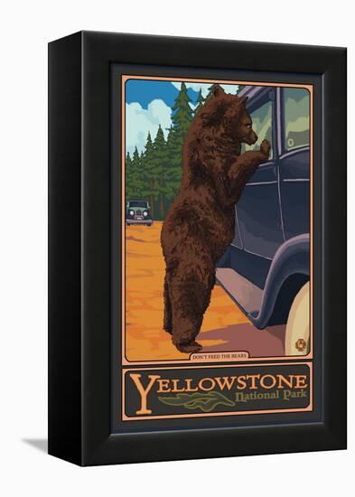 Don't Feed the Bears, Yellowstone National Park, Wyoming-Lantern Press-Framed Stretched Canvas