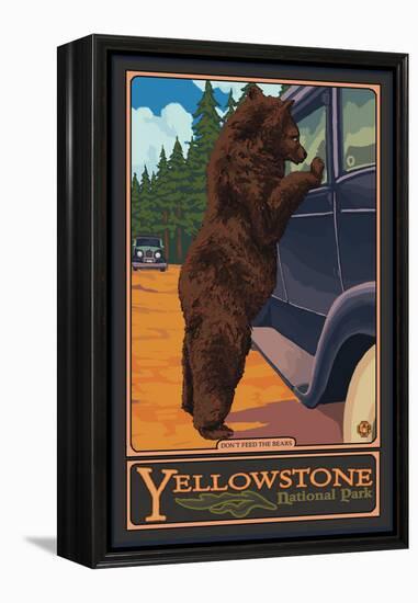 Don't Feed the Bears, Yellowstone National Park, Wyoming-Lantern Press-Framed Stretched Canvas