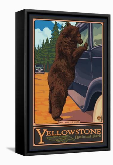 Don't Feed the Bears, Yellowstone National Park, Wyoming-Lantern Press-Framed Stretched Canvas