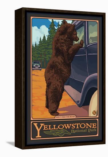 Don't Feed the Bears, Yellowstone National Park, Wyoming-Lantern Press-Framed Stretched Canvas