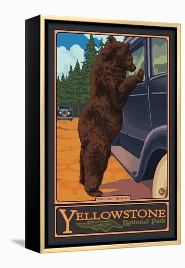 Don't Feed the Bears, Yellowstone National Park, Wyoming-Lantern Press-Framed Stretched Canvas