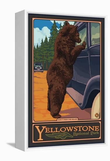 Don't Feed the Bears, Yellowstone National Park, Wyoming-Lantern Press-Framed Stretched Canvas