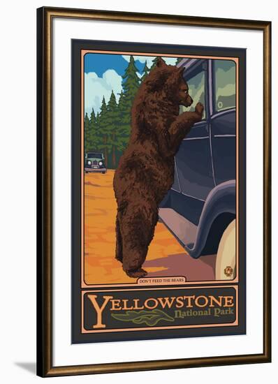 Don't Feed the Bears, Yellowstone National Park, Wyoming-Lantern Press-Framed Art Print