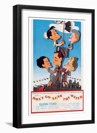 Don't Go Near the Water, Earl Holliman, Anne Francis, Gia Scala, Glenn Ford, Eva Gabor, 1957-null-Framed Art Print