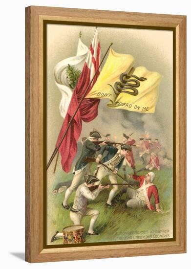 Don't Tread on Me Flag, Battle Scene-null-Framed Stretched Canvas